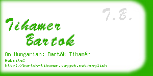 tihamer bartok business card