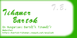 tihamer bartok business card